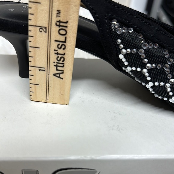 a new day Black and Silver Mesh Kitten Heel Pumps with Sequins Embellished - Picture 9 of 11